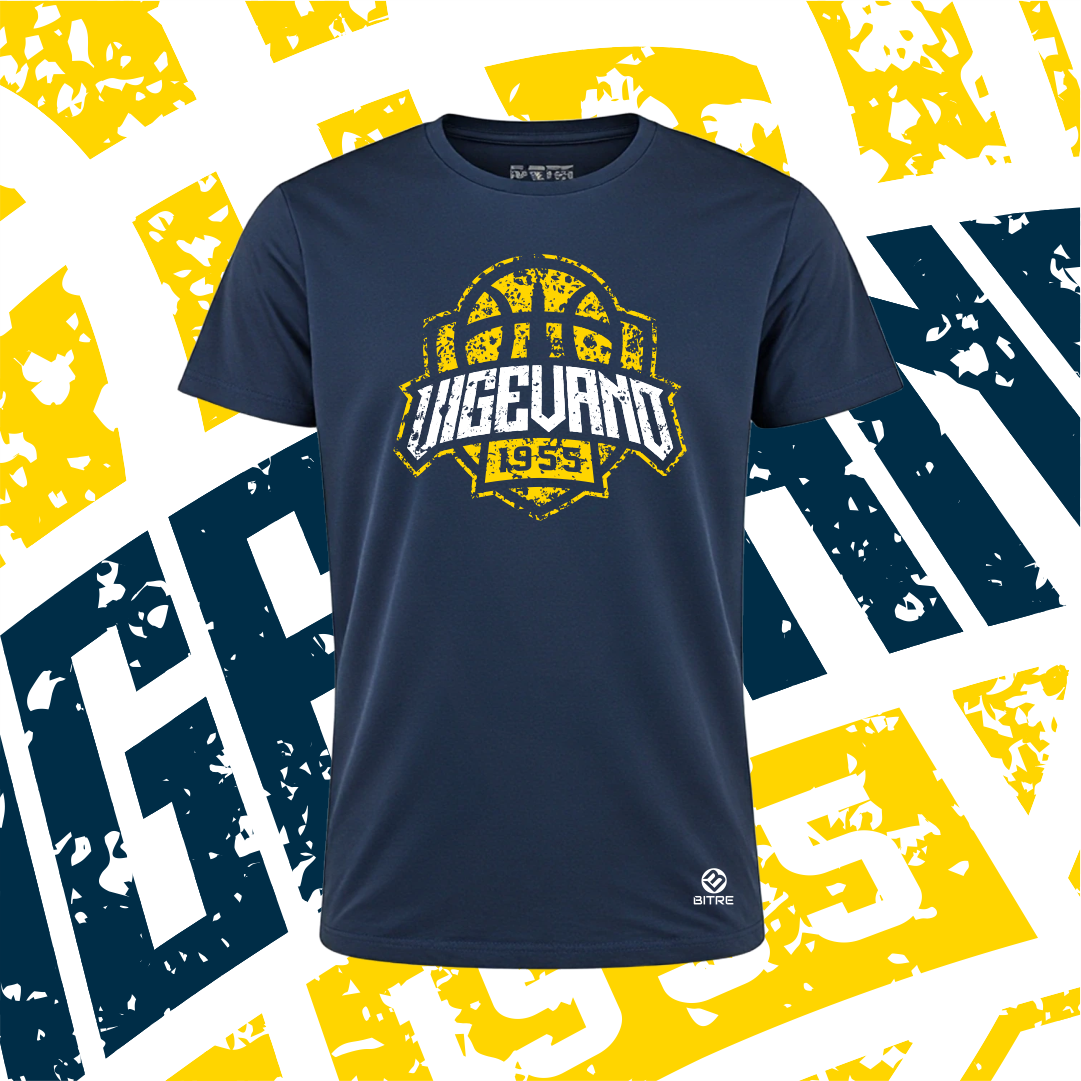 VIGEVANO BASKET t-shirt VINTAGE BLU NAVY bimbo